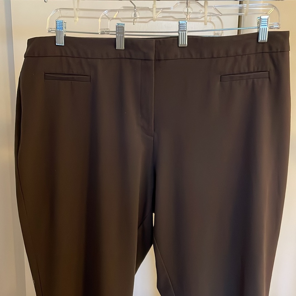 Dressbarn- straight Brown pull-on pants. Size 22W. EUC. - Picture 2 of 5